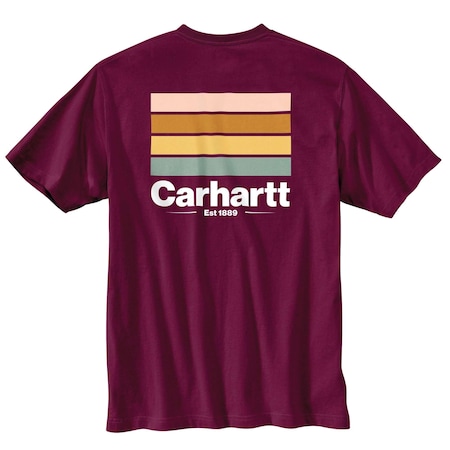 Carhartt Relaxed Fit Heavyweight Short-Sleeve Pocket Line Graphic T-Shirt, Port, 4XL, REG 105713-PRT4XLREG
